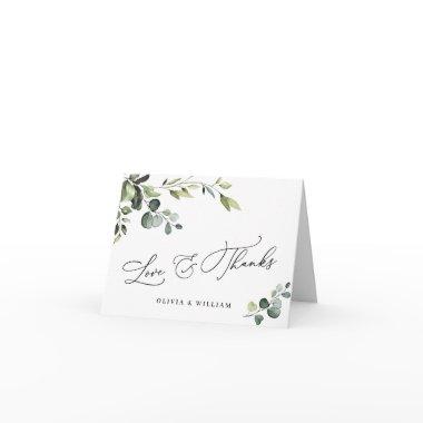 Simply Elegant Eucalyptus Watercolor Floral QR Thank You Invitations