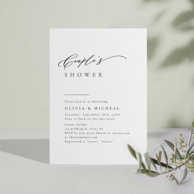Simply Elegant Typography Modern Couples Shower Invitations