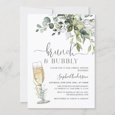 Simply Greenery Eucalyptus Brunch & Bubbly Invitations