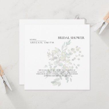 Simply Me Muted Greenery Bridal Shower Invitations