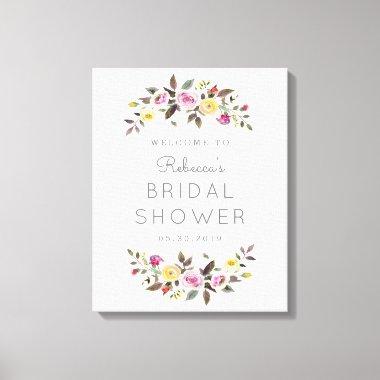 Simply Pretty Welcome Wrapped Canvas Sign