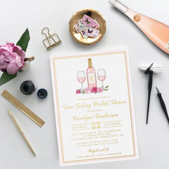 Simply Sweet Wine Tasting Bridal Shower Real Foil Invitations