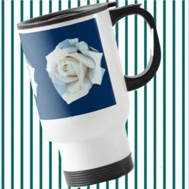 Single White Rose Travel Mug