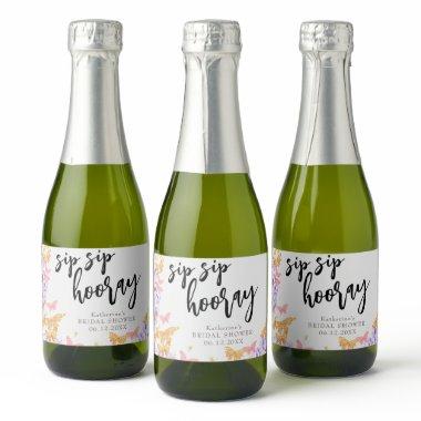 Sip Hooray Boho Butterfly Botanical  Sparkling Wine Label