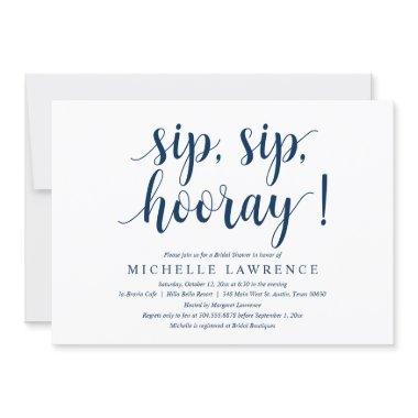 Sip, Sip, Hooray, Bridal Shower Celebration Invita Invitations