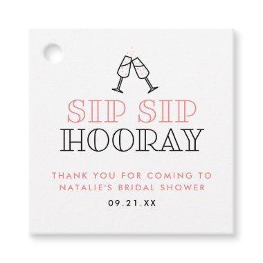 Sip Sip Hooray Bridal Shower Favor Tags