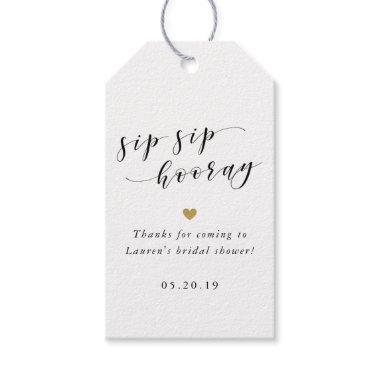 Sip Sip Hooray Bridal Shower Favor Thank You Gift Tags