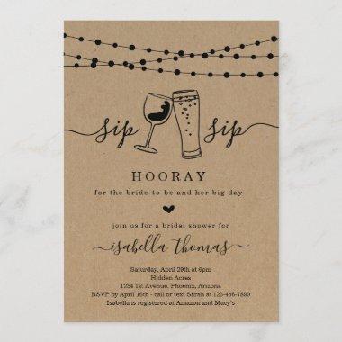 Sip Sip Hooray Bridal Shower Invitations