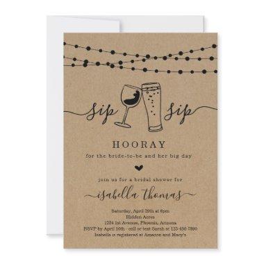 Sip Sip Hooray Bridal Shower Invitations