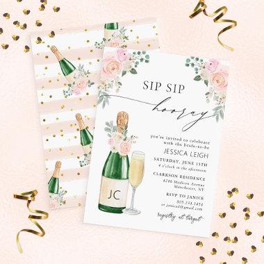 Sip Sip Hooray Champagne Bridal Shower Invitations
