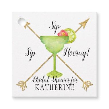 Sip Sip Hooray Margarita Arrows Blue Bridal Shower Favor Tags