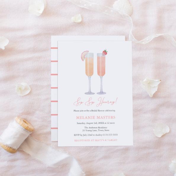 Sip Sip Hooray Mimosa Bar Cocktail Bridal Shower Invitations