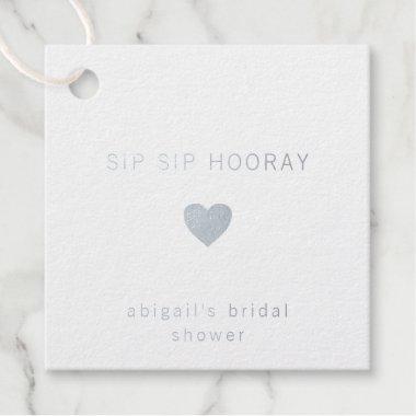 Sip Sip Hooray Modern Silver Foil Bridal Shower Foil Favor Tags