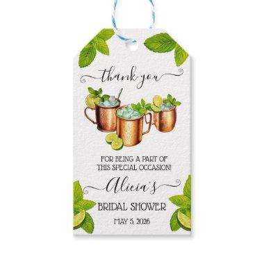 Sip, Sip, Hooray! Moscow Mule themed Bridal Shower Gift Tags