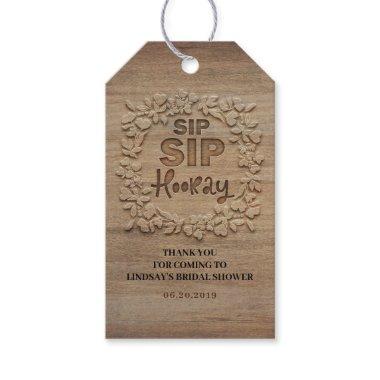 Sip Sip Hooray Rustic Bridal Shower Gift Tags