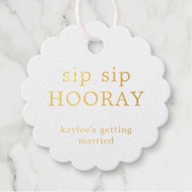 Sip Sip Hooray Simple Gold Foil Bridal Shower Foil Favor Tags
