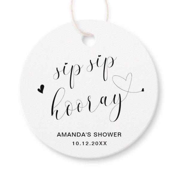 Sip Sip Hooray Simple Heart  Favor Tags