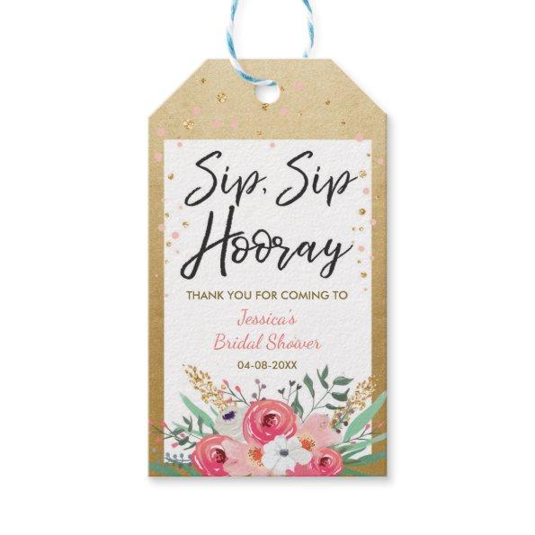 Sip Sip Hooray tags Wine labels Bridal Shower Gold