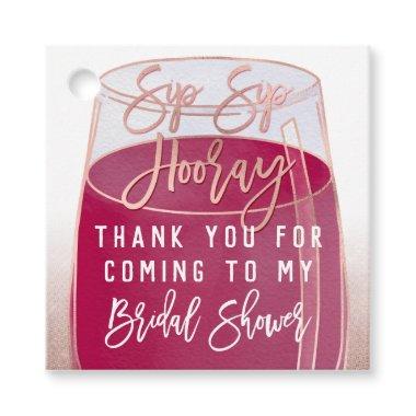 Sip Sip Hooray Watercolor Red Wine Bridal Shower Favor Tags