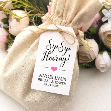 SIP SIP HOORAY Wine Bridal Shower Heart Thank You Gift Tags