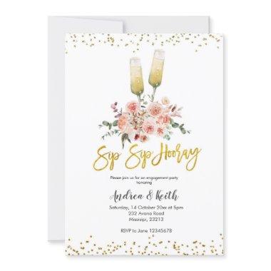 Sip Sip Hooray Wine Engagement party Invitations