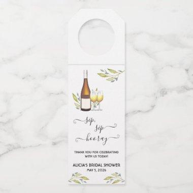 Sip, Sip, Hooray! Wine themed  Bottle Hanger Tag