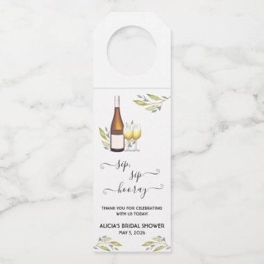 Sip, Sip, Hooray! Wine themed Bridal Shower Bottle Hanger Tag