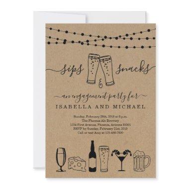 Sips and Snacks Beer and Appetizers Invitations