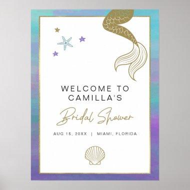SIREN Mermaid Tropical Bridal Shower Welcome Poster