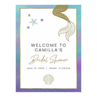 SIREN Mermaid Tropical Bridal Shower Welcome Poster