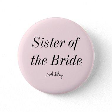 Sister of the Bride Blush Pink Button