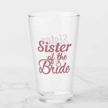 Sister Of The Bride Wedding Family Matching Glass