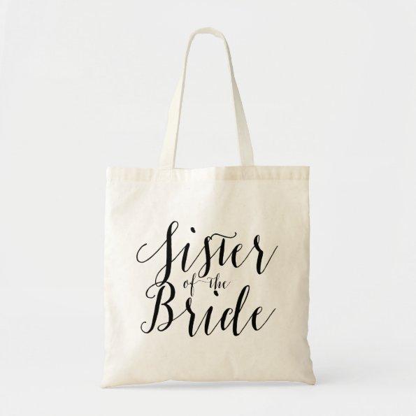 Sister of the bride wedding tote bag