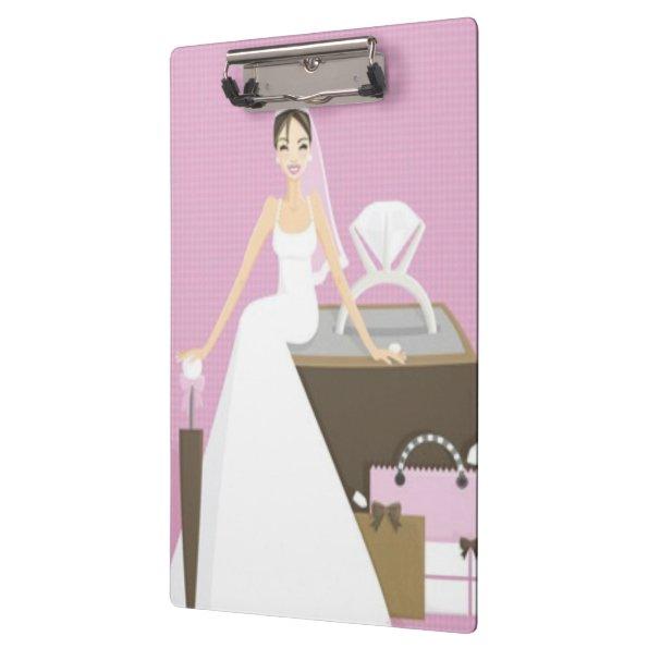 Sitting bridal shower clipboard