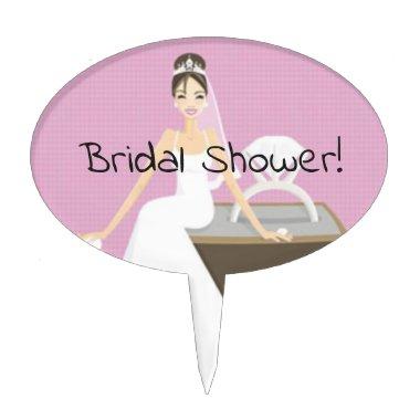 Sitting bride bridal shower cake topper