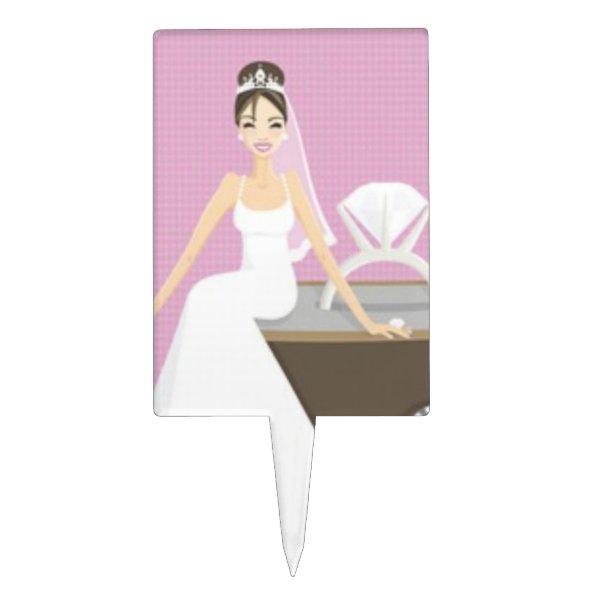 Sitting bride bridal shower cake topper