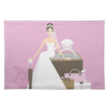 Sitting bride bridal shower cloth placemat