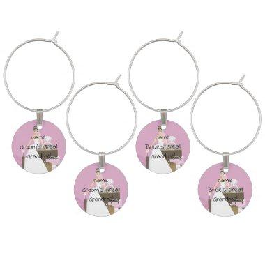 Sitting bride bridal shower wine charm