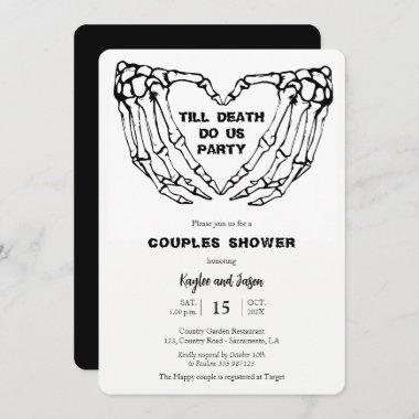 Skeleton Hands Fall Couples Shower Invitations