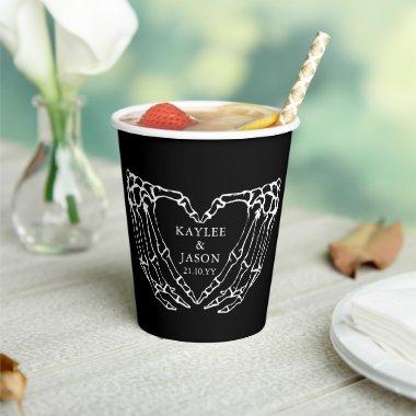 Skeleton Hands Fall Couples Shower till death Paper Cups