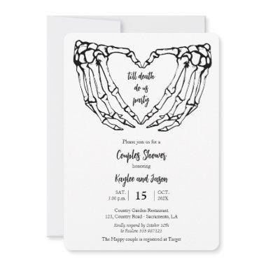 Skeleton Hands Gothic Couples Shower Invitations