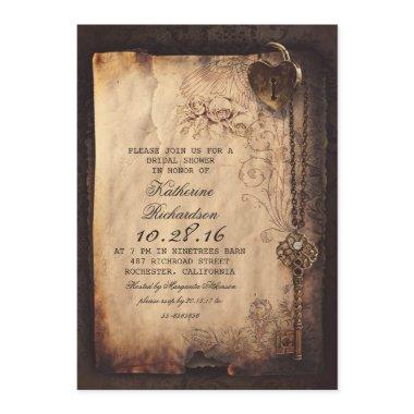skeleton key heart lock  invites