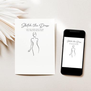 Sketch the Dress Bridal Shower Game Invitations