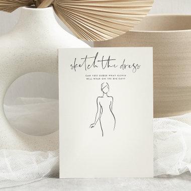 Sketch the Dress Printable Bridal Shower Game Invitations