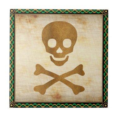 Skull and Bones Ceramic Tile