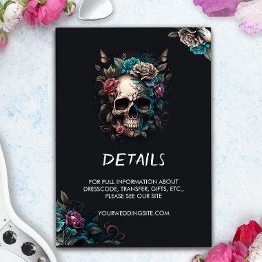 Skull Tattoo Rock and Roll Gothic Wedding Enclosure Invitations