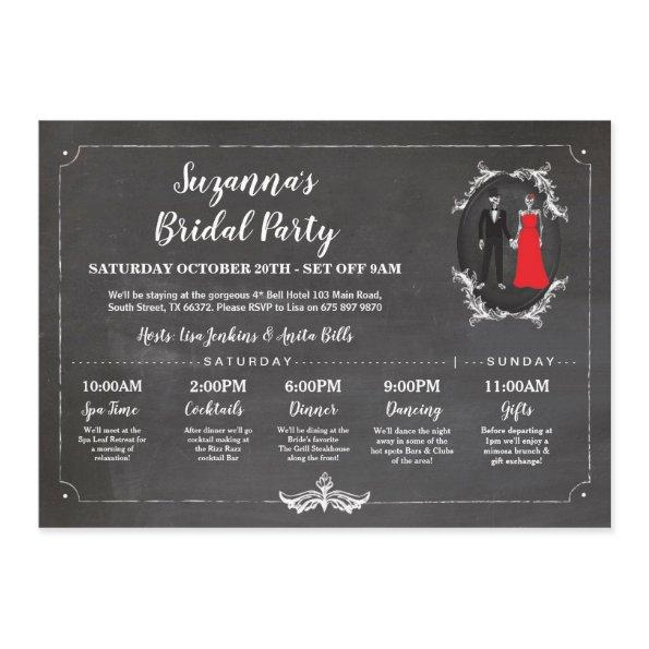 Skulls  Itinerary Bachelorette Chalk