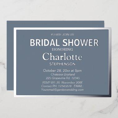 Slate Gray Modern Classic  Silver Foil