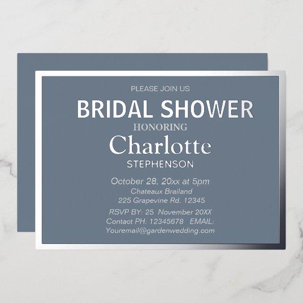 Slate Gray Modern Classic  Silver Foil