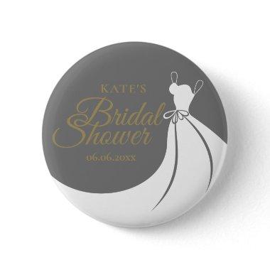 Slate Grey Elegant Gown  Button